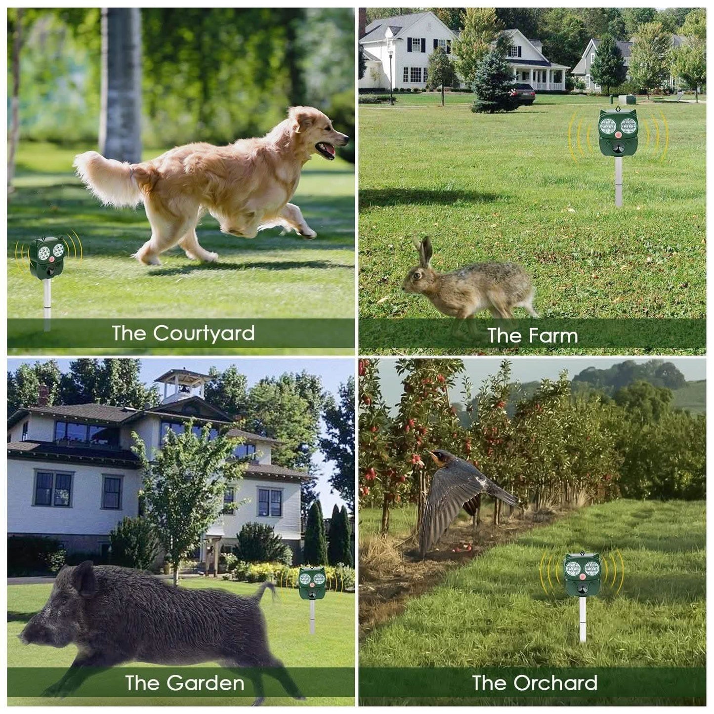 Solar Powered Ultrasonic Animal Repeller PIR Motion Sensor DailySale