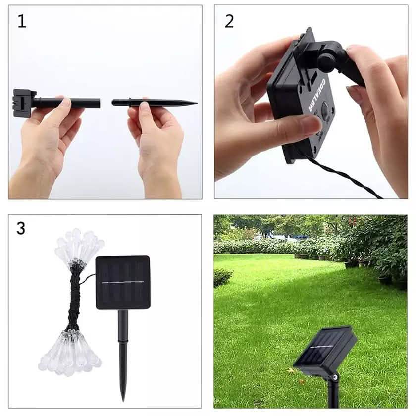 Solar String Lights 20ft 30 LED Water Drop Solar String Fairy Waterproof Lights DailySale