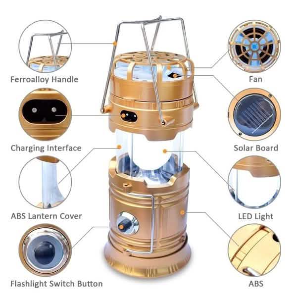 Solar USB Charging Tent Light + Fan DailySale