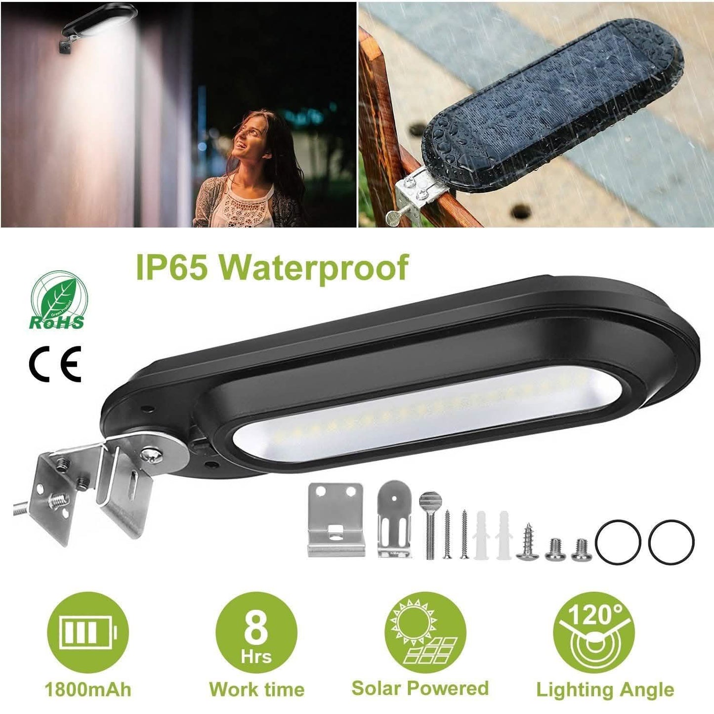 Solar Wall Light Outdoor 18 LED's Dusk to Dawn Fence Lamp DailySale