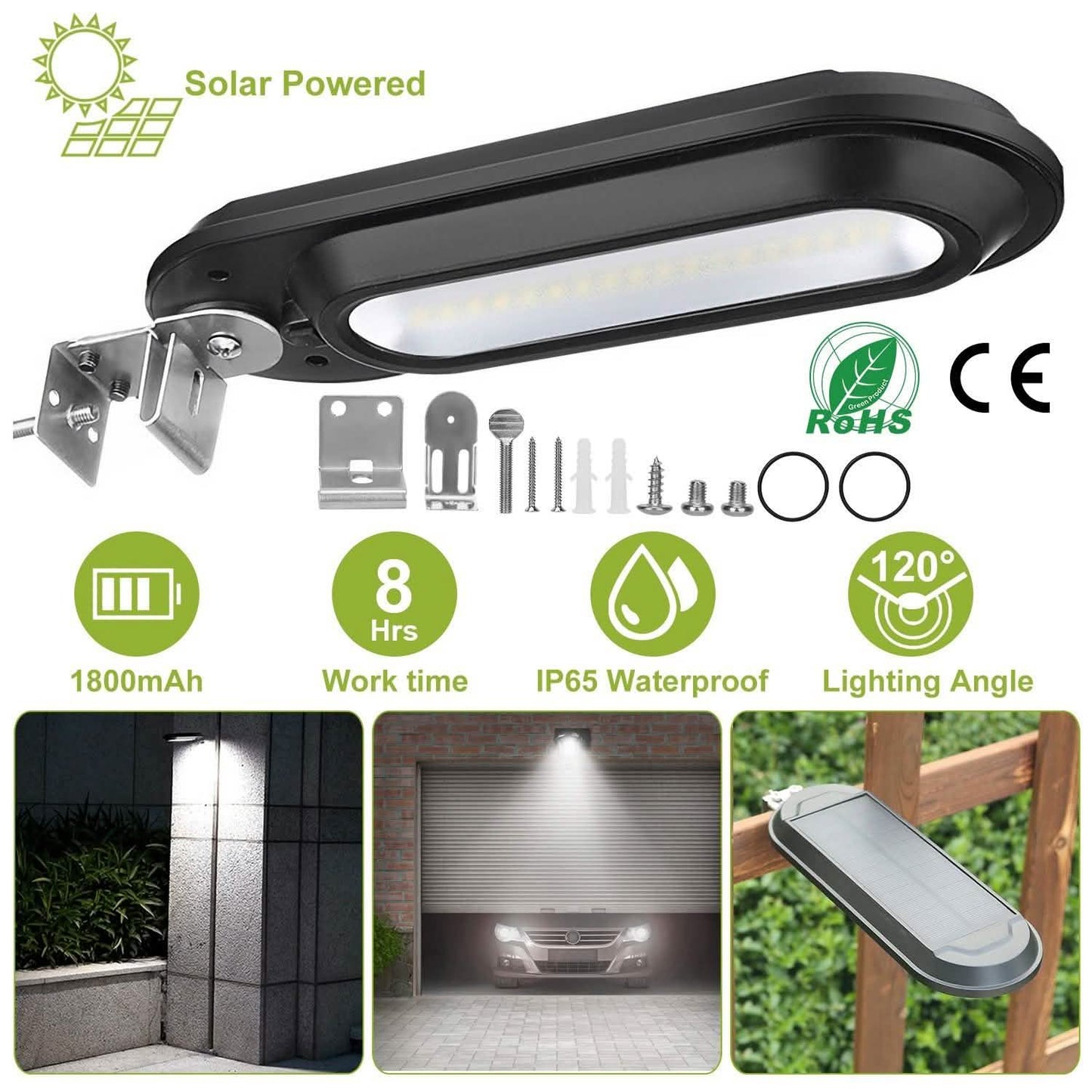Solar Wall Light Outdoor 18 LED's Dusk to Dawn Fence Lamp DailySale