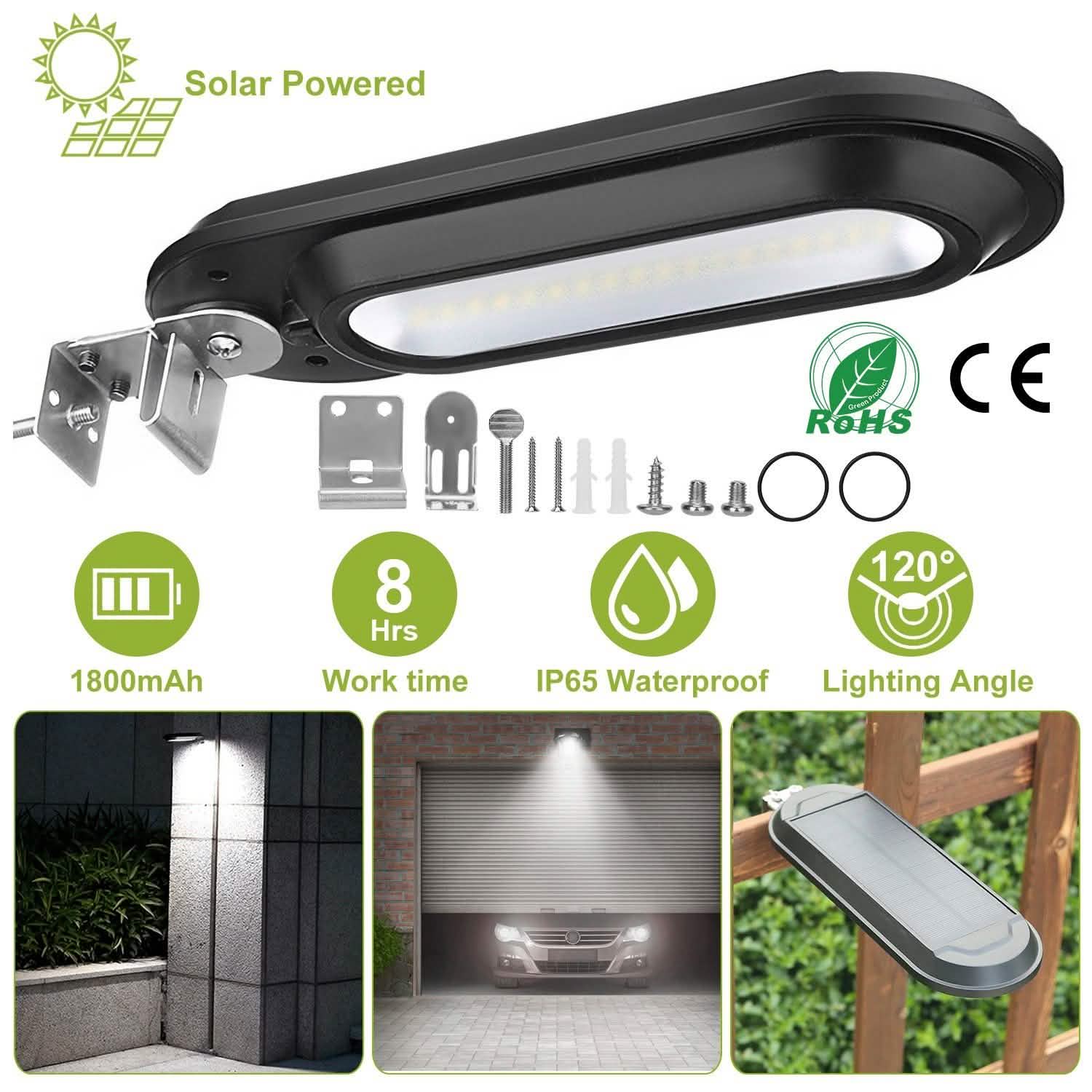 Solar Wall Light Outdoor 18 LED's Dusk to Dawn Fence Lamp DailySale