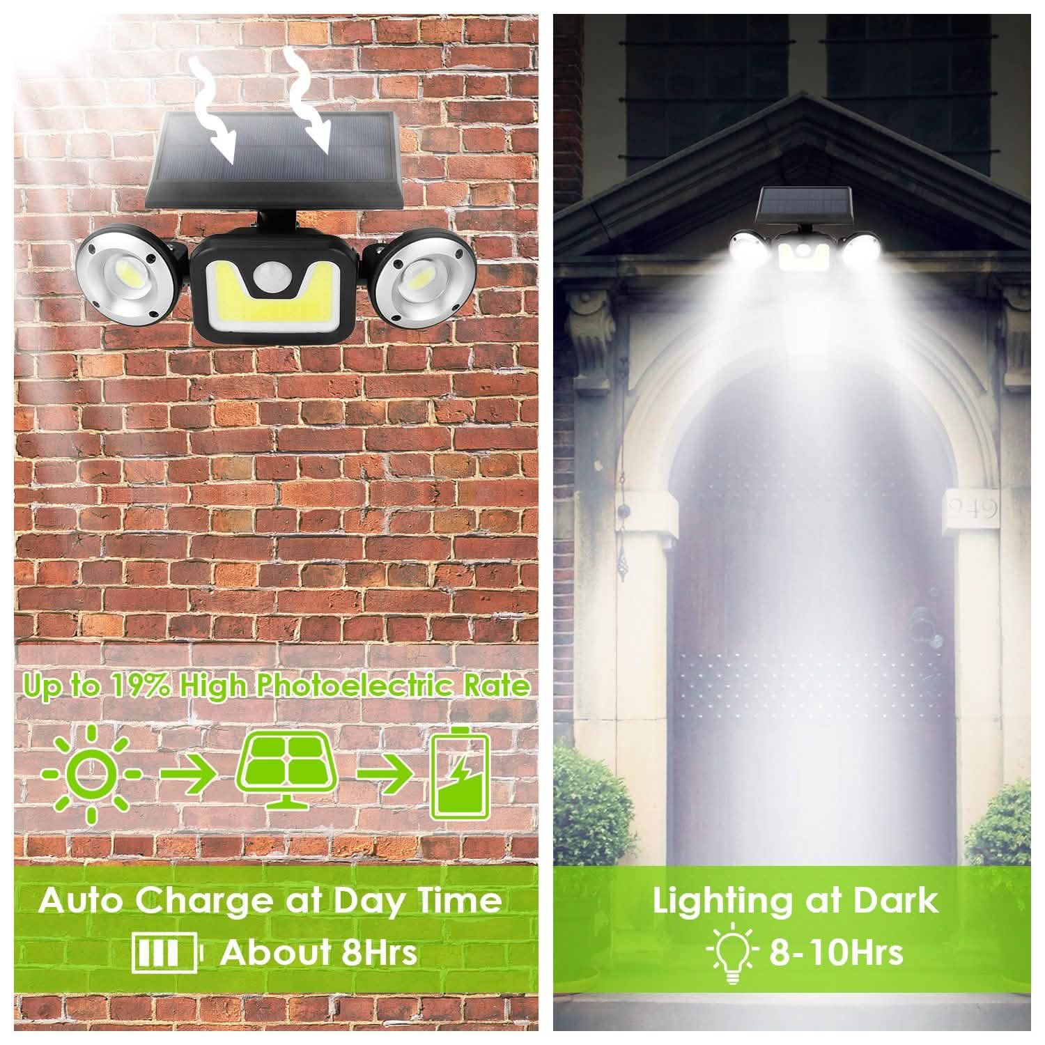 Solar Wall Light Outdoor PIR Motion Sensor LED DailySale