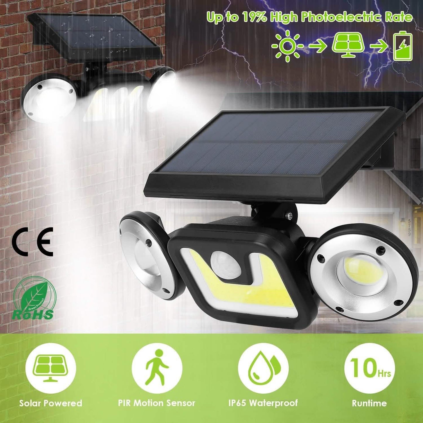 Solar Wall Light Outdoor PIR Motion Sensor LED DailySale