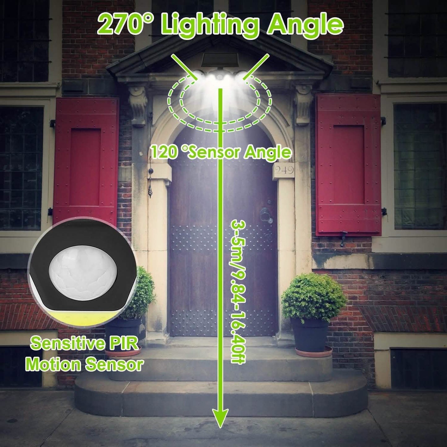 Solar Wall Light Outdoor PIR Motion Sensor LED DailySale