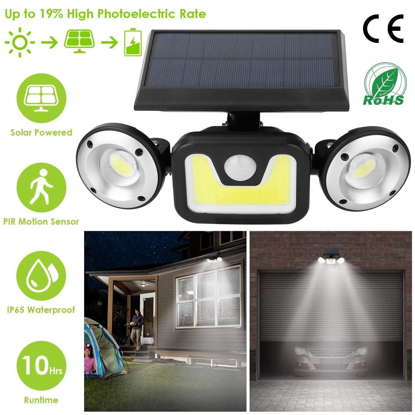 Solar Wall Light Outdoor PIR Motion Sensor LED DailySale