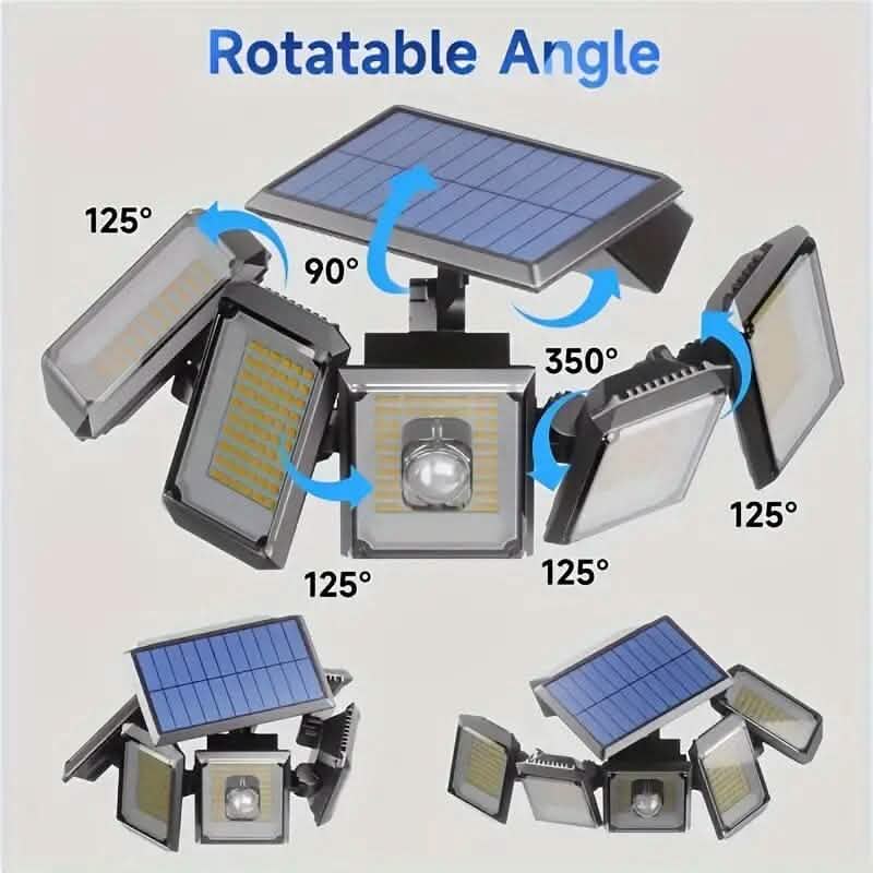 Solar Wall Light with 5 Adjustable Angle Heads DailySale
