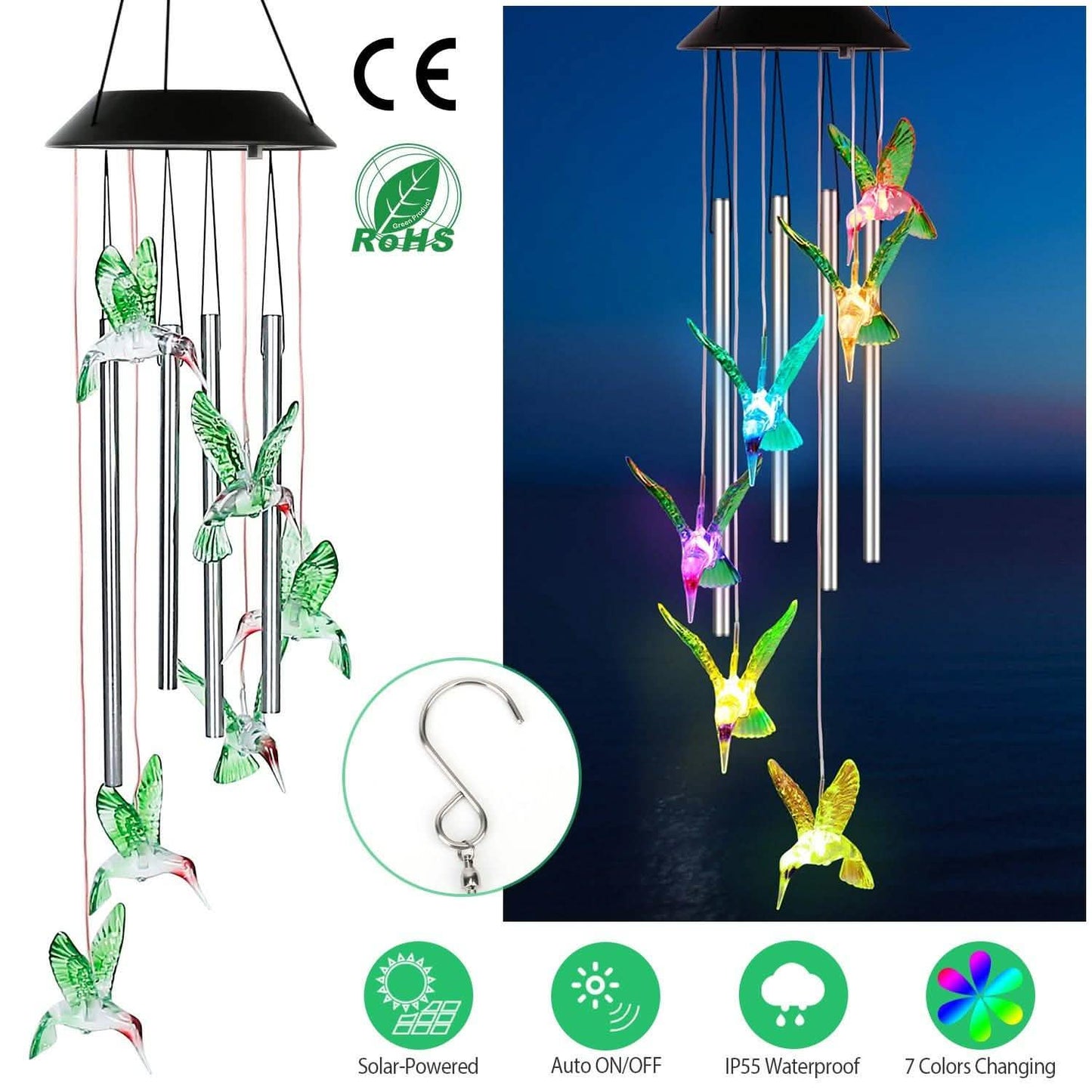 Solar Wind Chime Lights DailySale