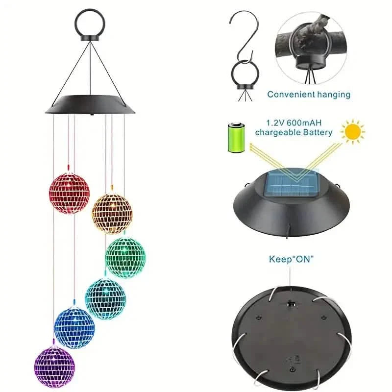 Solar Wind Chimes Light - Mobile Hanging LED Light, Color Changing Wind Chime DailySale