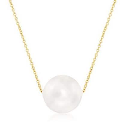 Solid 10K Gold Pearl Necklace DailySale
