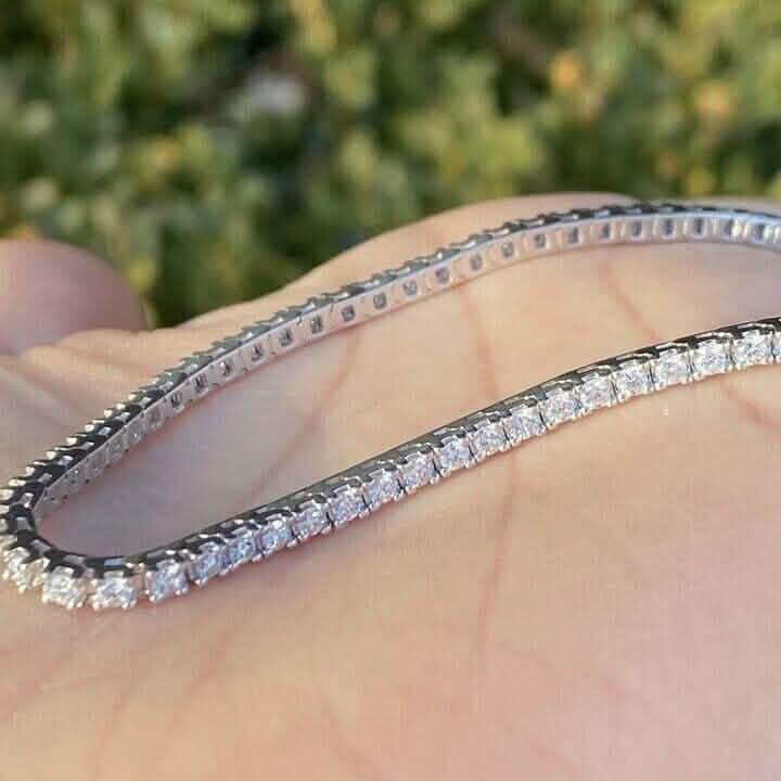 Solid 14K White Gold 2.13CTW 100% Natural Diamond Tennis Bracelet DailySale