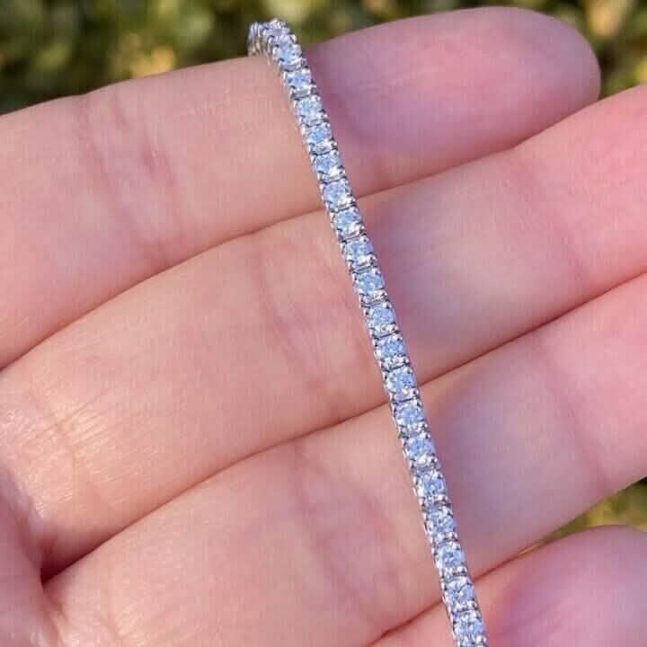 Solid 14K White Gold 2.13CTW 100% Natural Diamond Tennis Bracelet DailySale