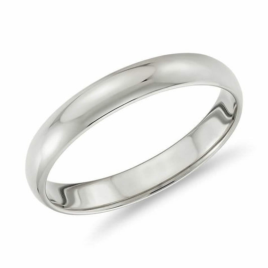 Solid 14K White Gold 3mm Comfort Fit Wedding Band Ring DailySale