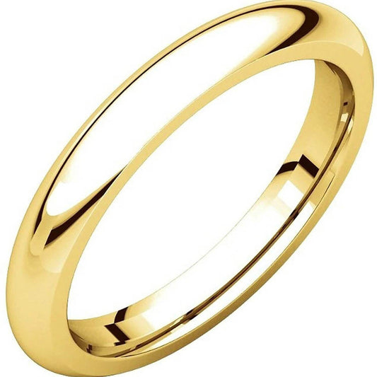 Solid 14K Yellow Gold 3mm Comfort Fit Wedding Band Ring DailySale