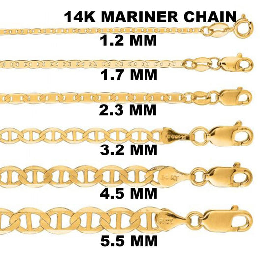 Solid 14K Yellow Gold Mariner Link Chain Necklace DailySale