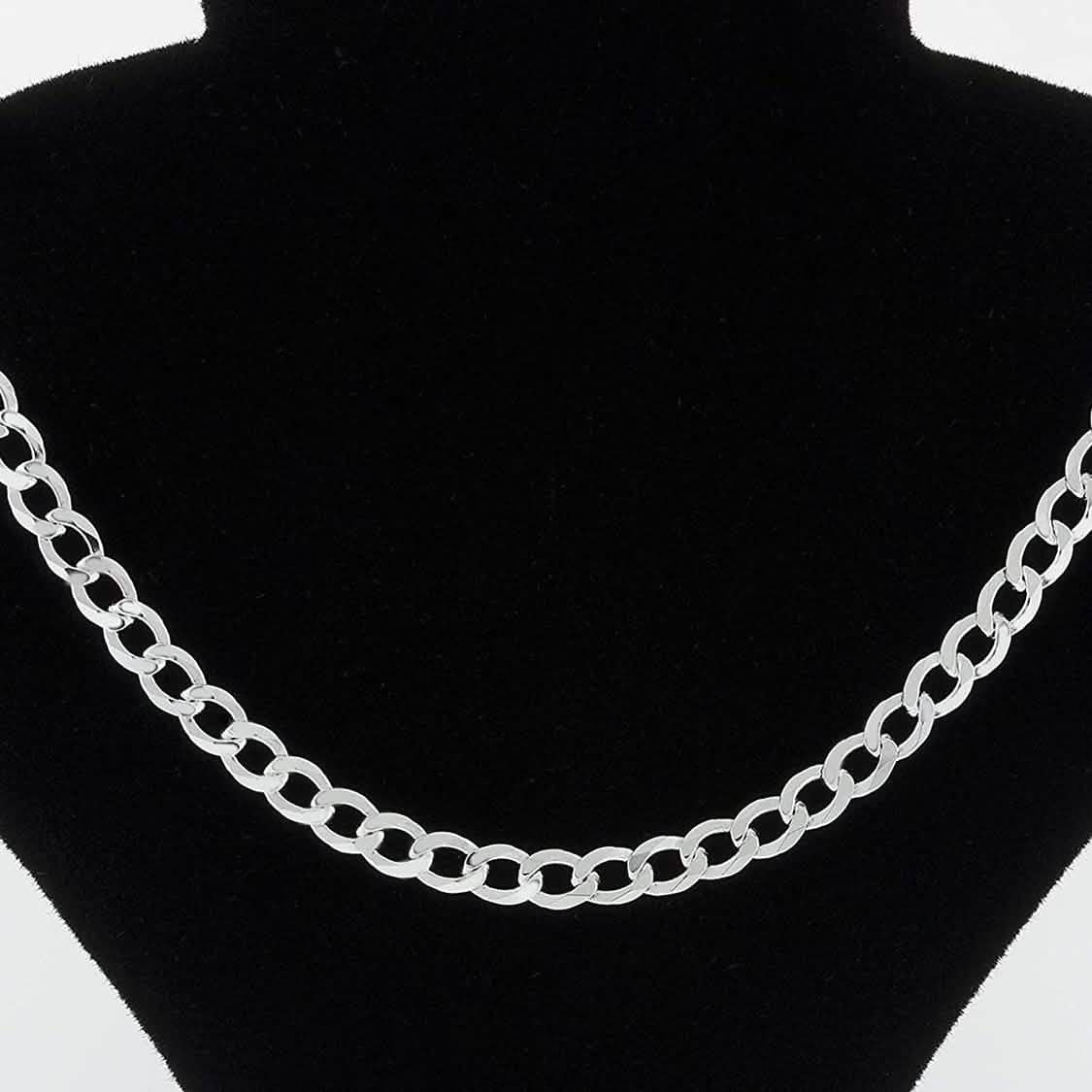 Solid 925 Sterling Silver 4.5mm Cuban Chain Necklace DailySale