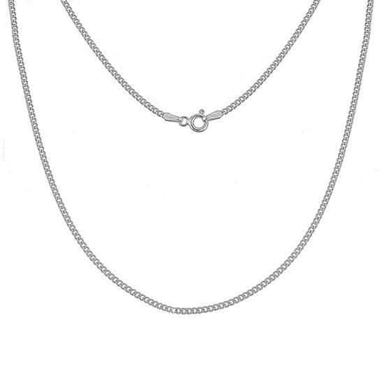 Solid .925 Sterling Silver Curb Link Chain Unisex Necklace DailySale