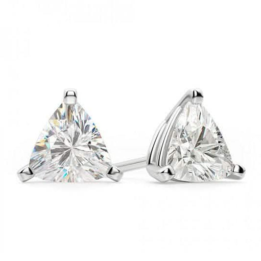 Solid Sterling Silver 6mm Trillion Cut Studs DailySale