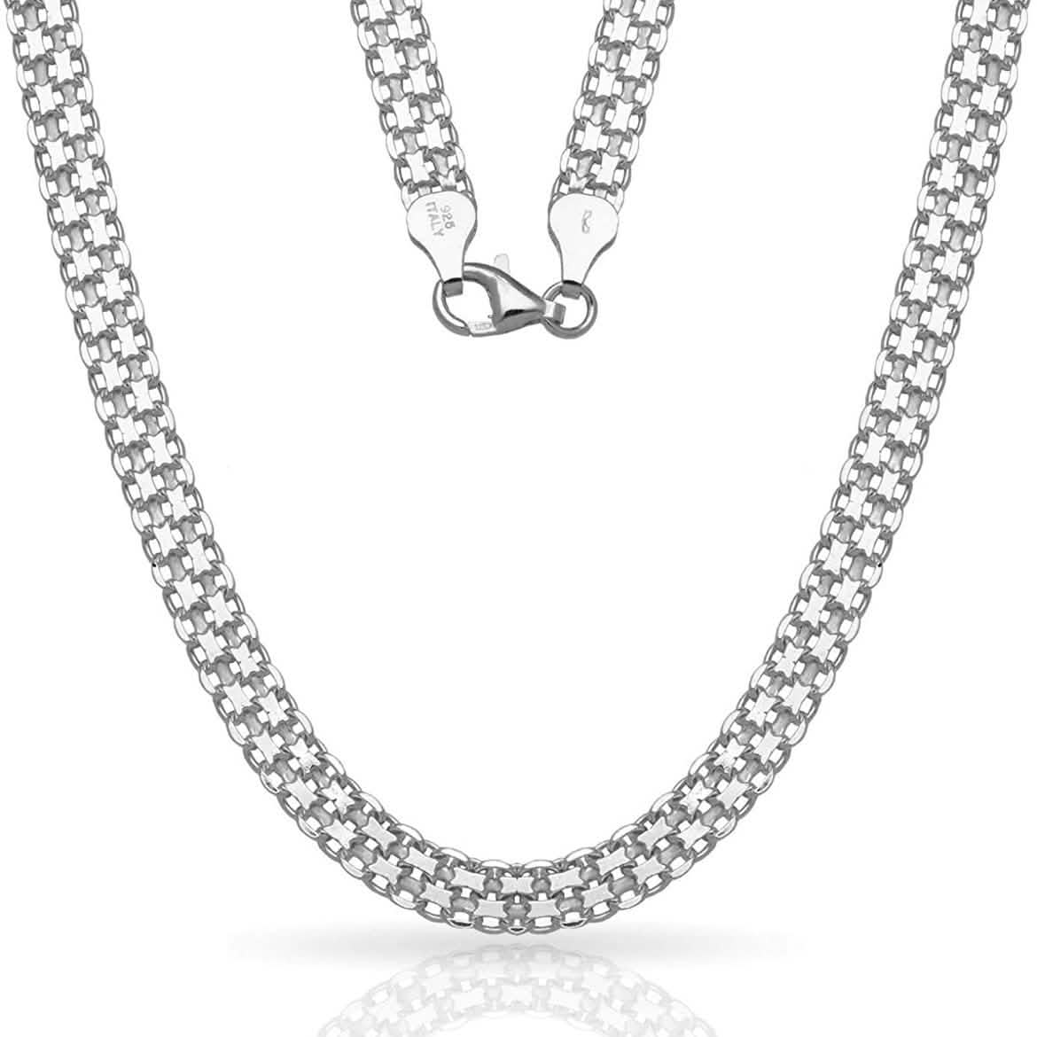 Solid Sterling Silver Bismark Link Chain Necklacce DailySale