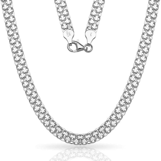 Solid Sterling Silver Bismark Link Chain Necklacce DailySale