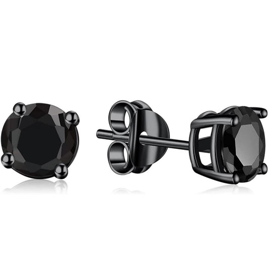 Solid Sterling Silver Black CZ Studs DailySale