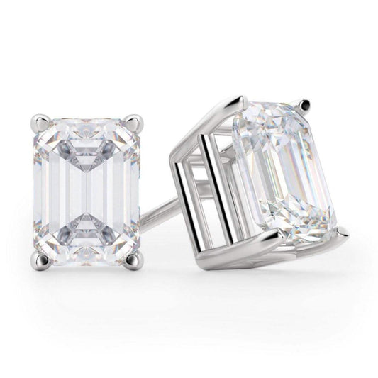 Solid Sterling Silver Emerald Cut Studs DailySale