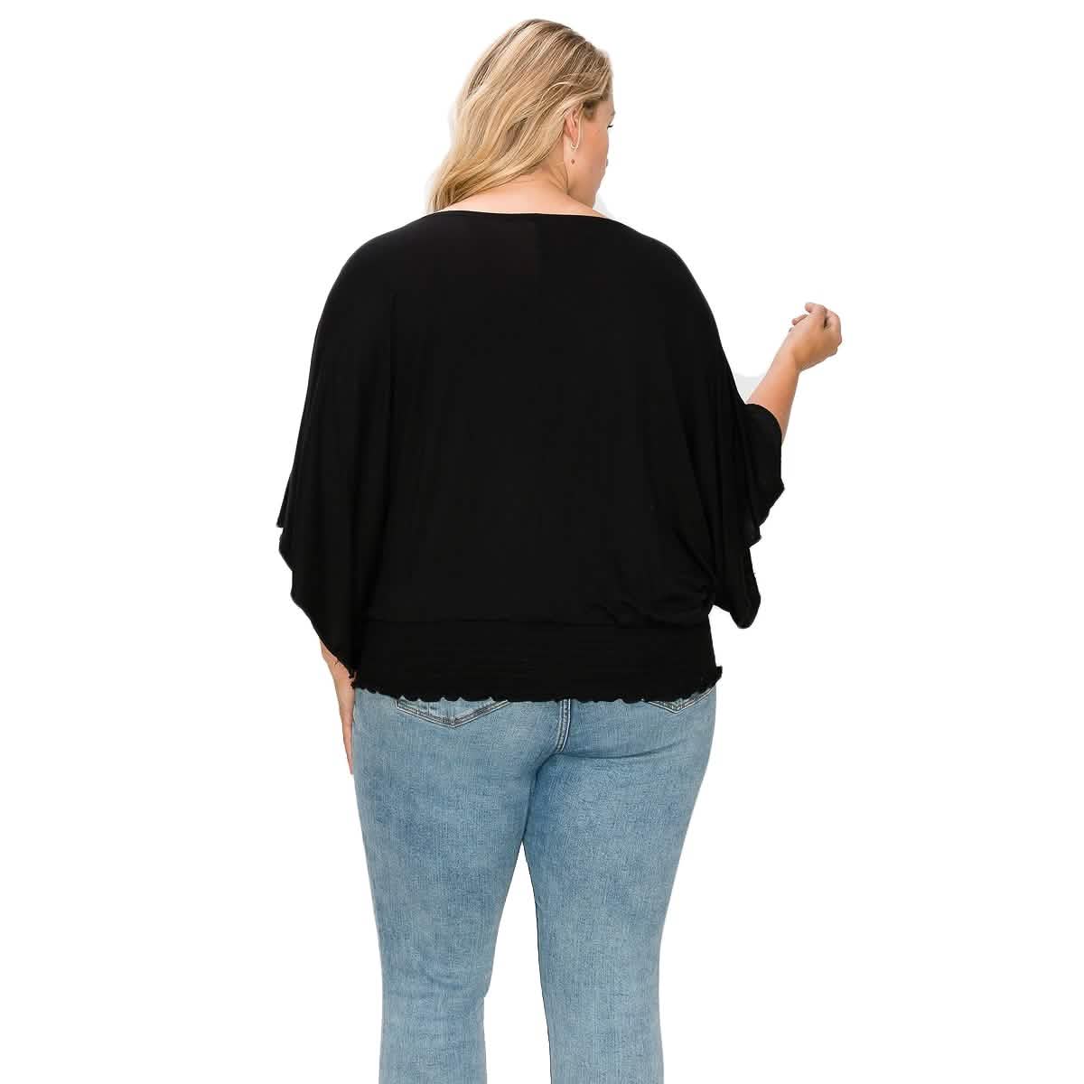 Solid Top Featuring Flattering Wide Sleeves DailySale