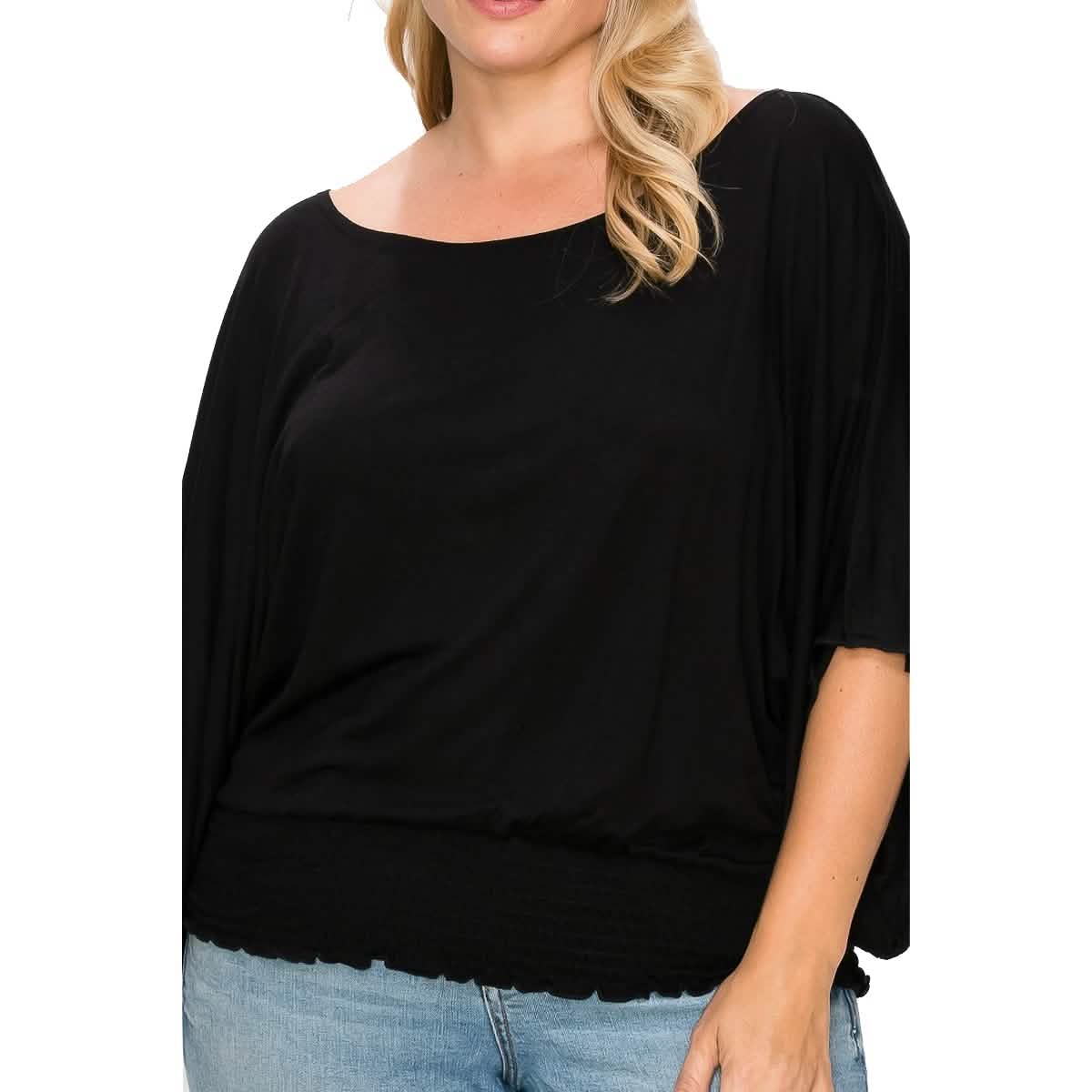 Solid Top Featuring Flattering Wide Sleeves DailySale