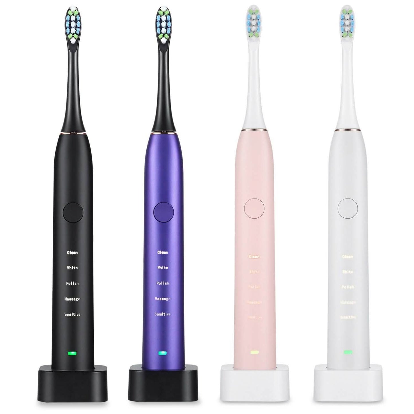 Sonic Electric Toothbrush For Adults Magnetic Charging Waterproof IPX7 Replacement Heads Set DailySale
