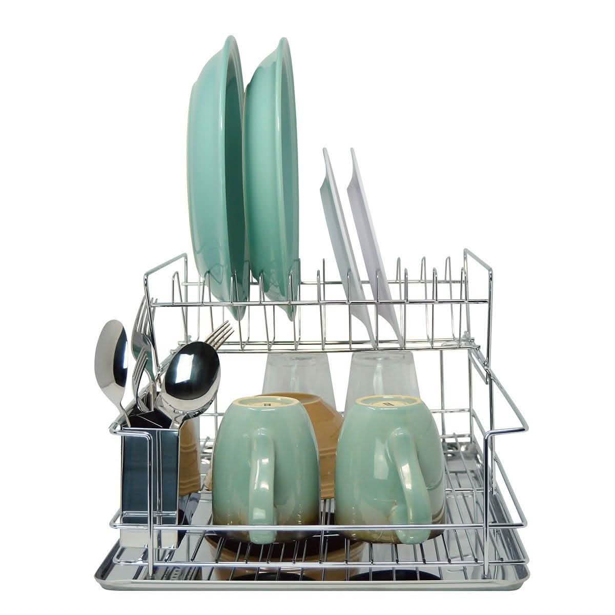 Space Saving Stainless Steel Chrome Dish Rack - Assorted Styles DailySale