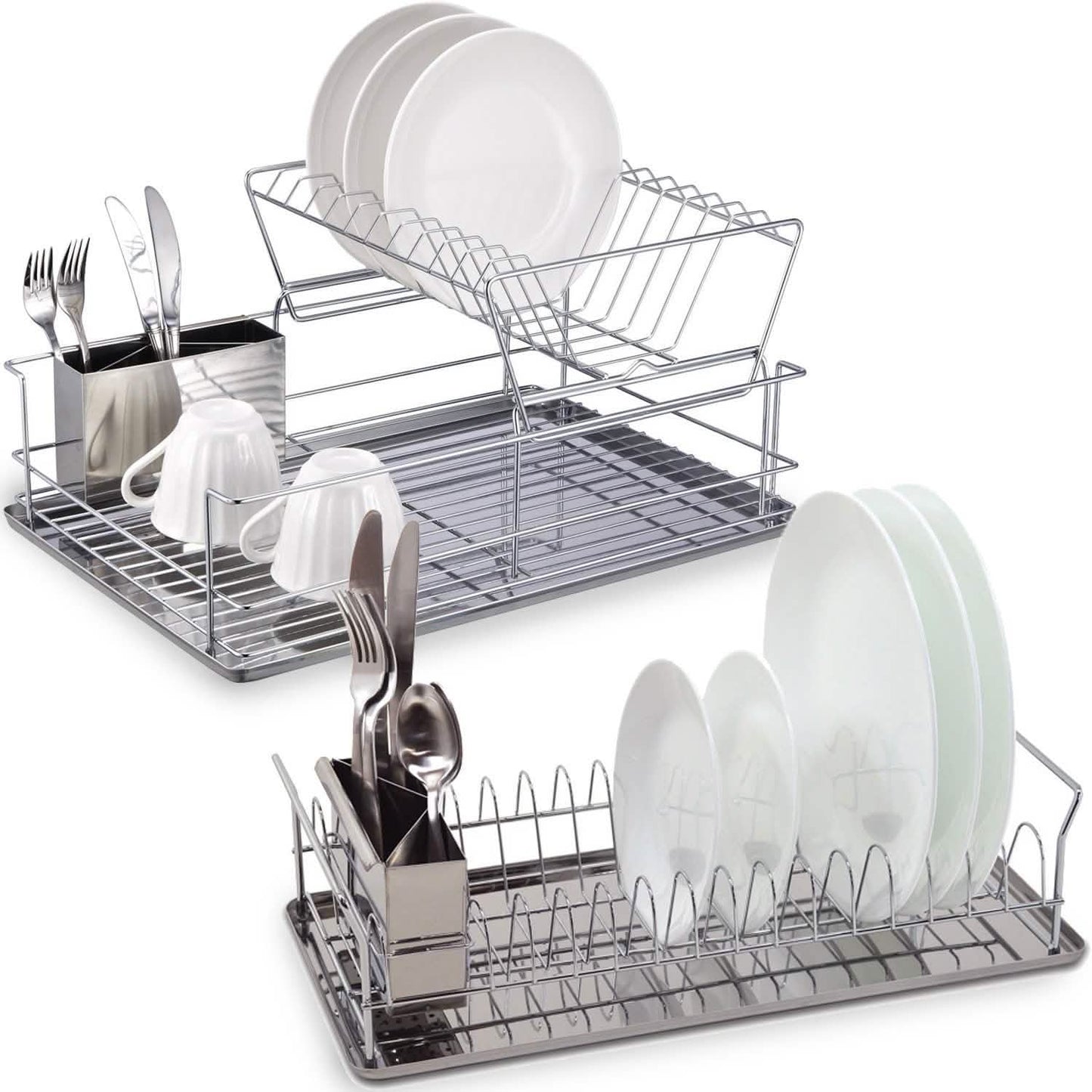 Space Saving Stainless Steel Chrome Dish Rack - Assorted Styles DailySale
