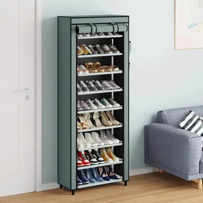 Spacious 9-Grid Non-Woven Fabric Alloy Structure Wardrobe with Dust Cover DailySale