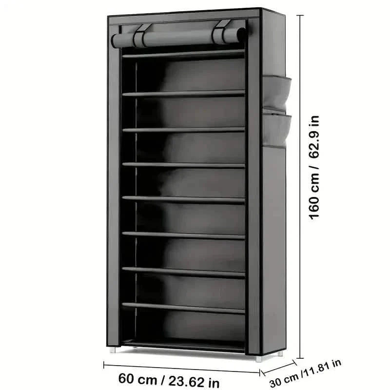 Spacious 9-Grid Non-Woven Fabric Alloy Structure Wardrobe with Dust Cover DailySale