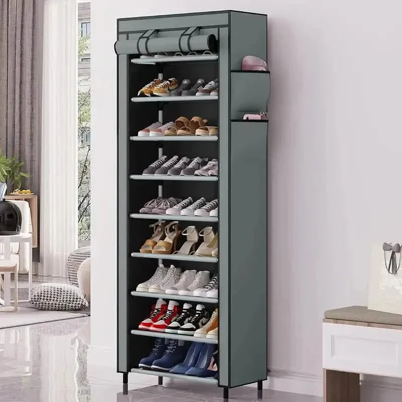 Spacious 9-Grid Non-Woven Fabric Alloy Structure Wardrobe with Dust Cover DailySale