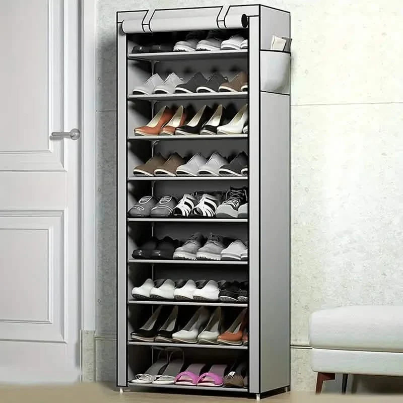 Spacious 9-Grid Non-Woven Fabric Alloy Structure Wardrobe with Dust Cover DailySale