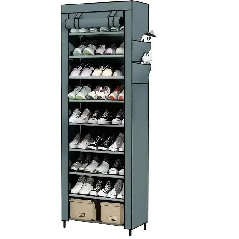 Spacious 9-Grid Non-Woven Fabric Alloy Structure Wardrobe with Dust Cover DailySale
