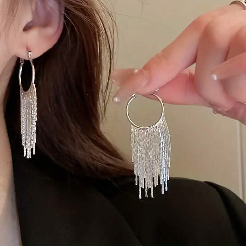 Sparkling Tassel Design Dangle Earrings DailySale