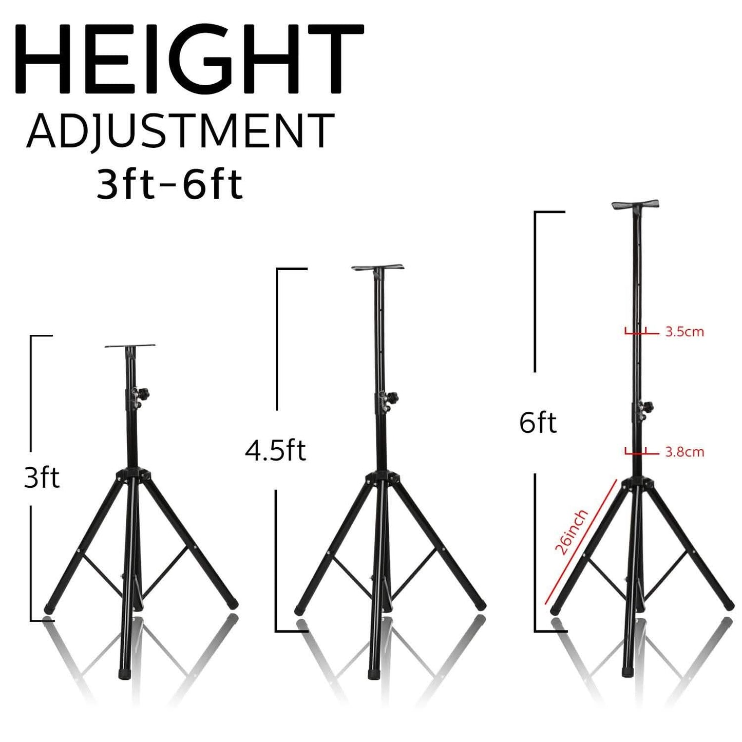 Speaker Tripod Stand Adjustable Height Heavy Duty Holder DailySale