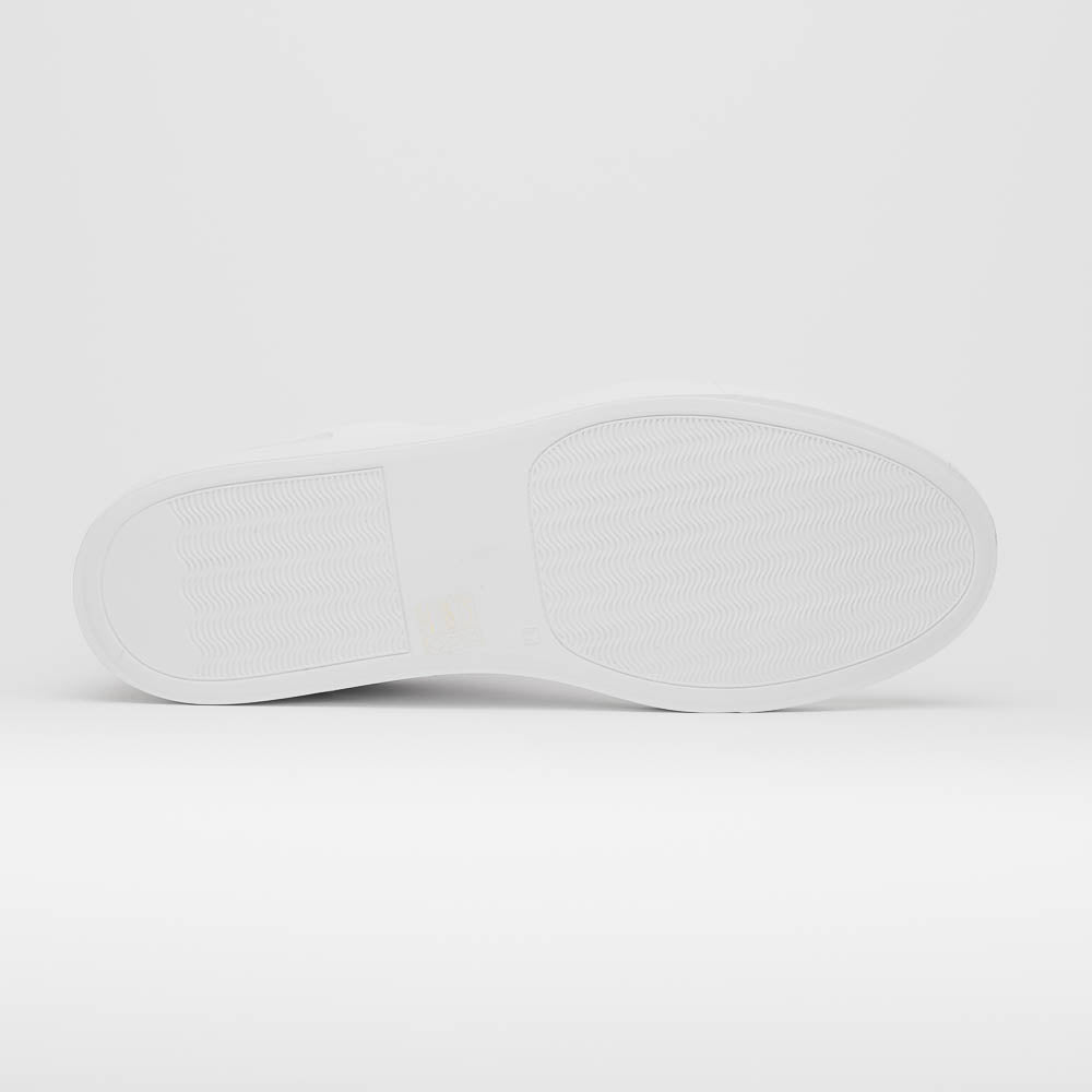 65-225-WHT SPETTACOLARE Italian Pebble Grain Calfskin Sneakers White Zelli Italia