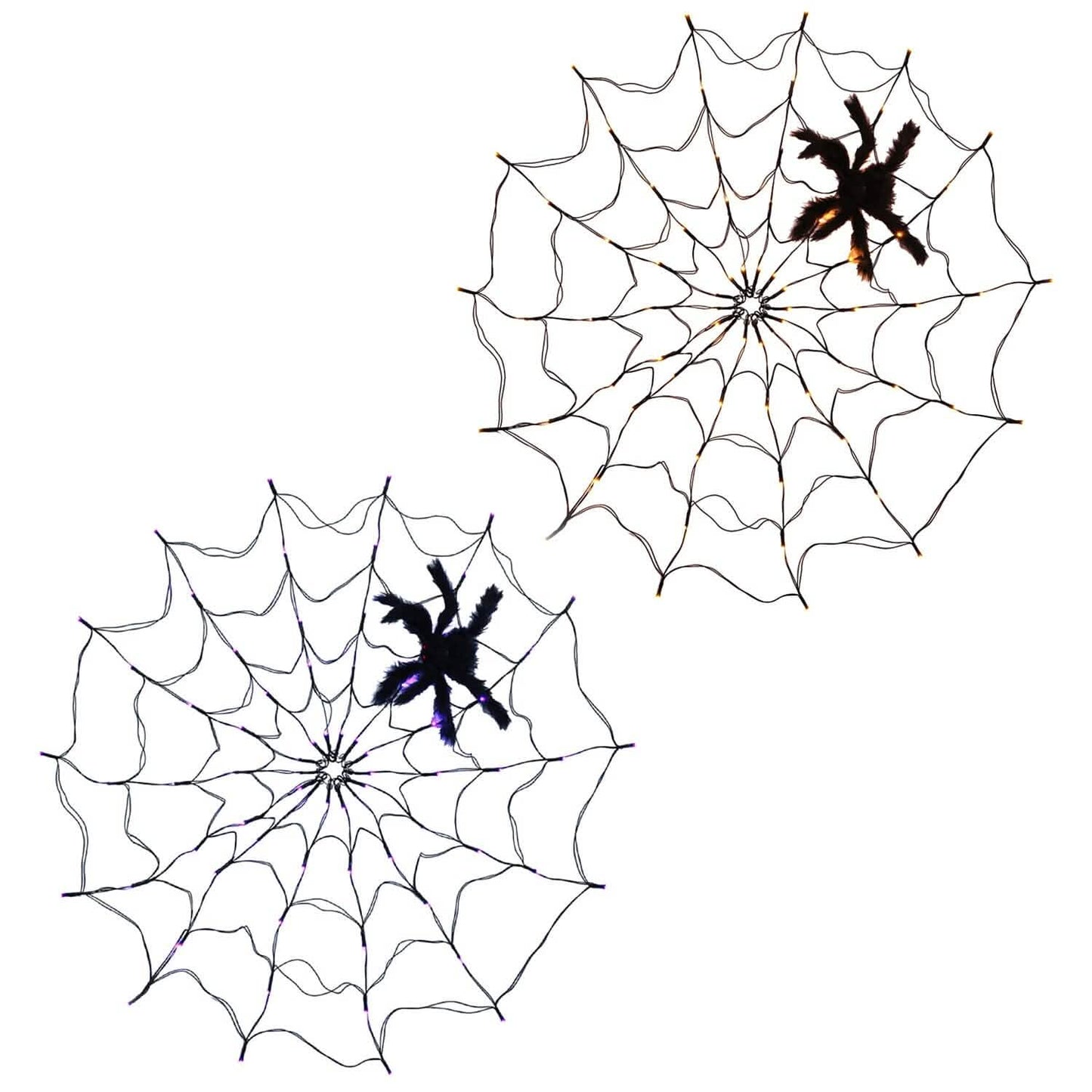 Spider Web Light with Hairy Spider 70LED Battery Powered Remote Control 8 Lighting Modes DailySale