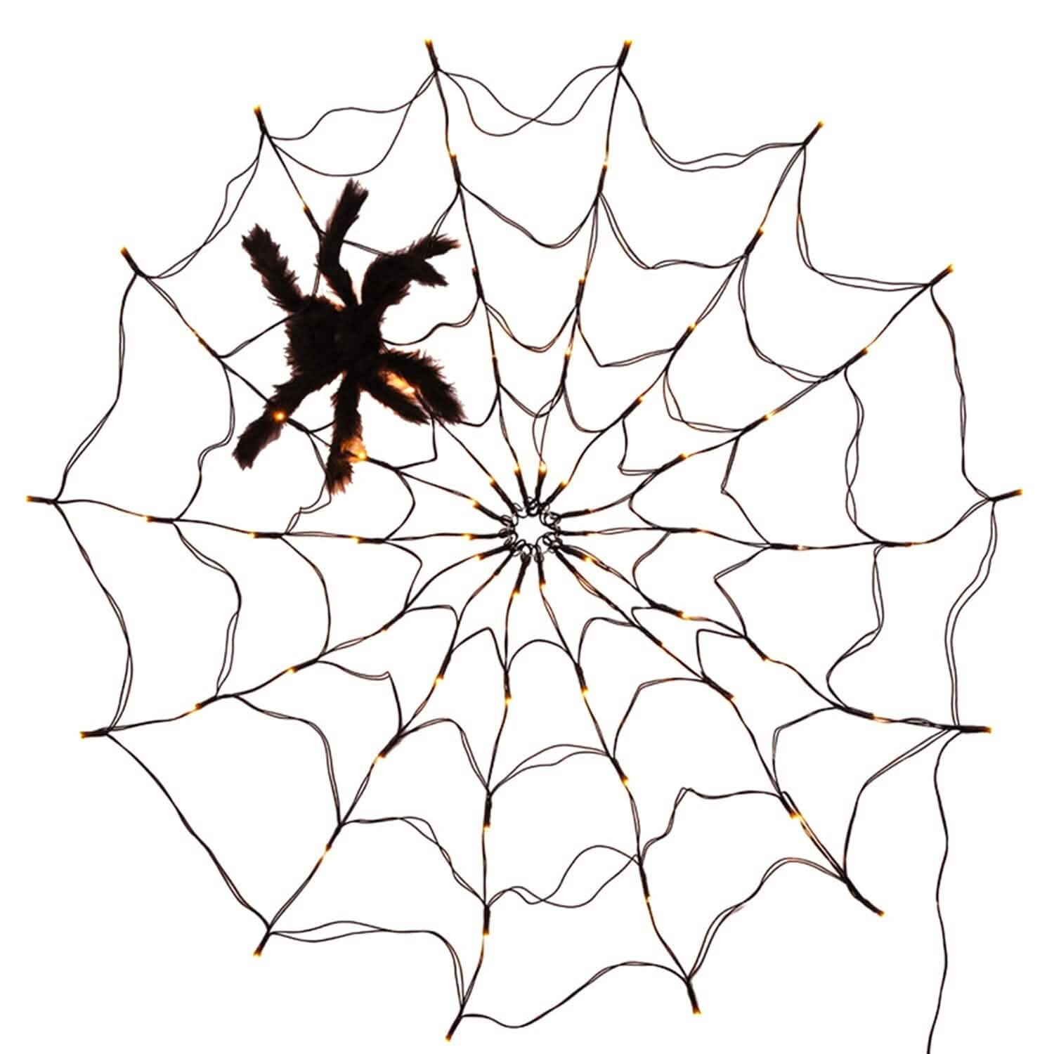 Spider Web Light with Hairy Spider 70LED Battery Powered Remote Control 8 Lighting Modes DailySale