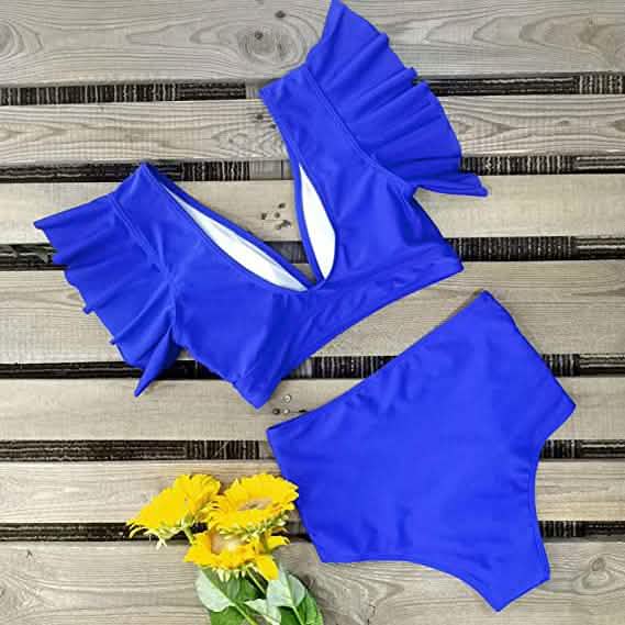 Sporlike Women Ruffle High Waist Swimsuit DailySale