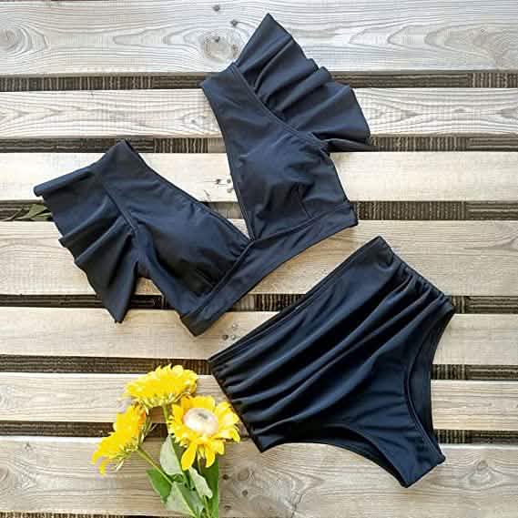 Sporlike Women Ruffle High Waist Swimsuit DailySale