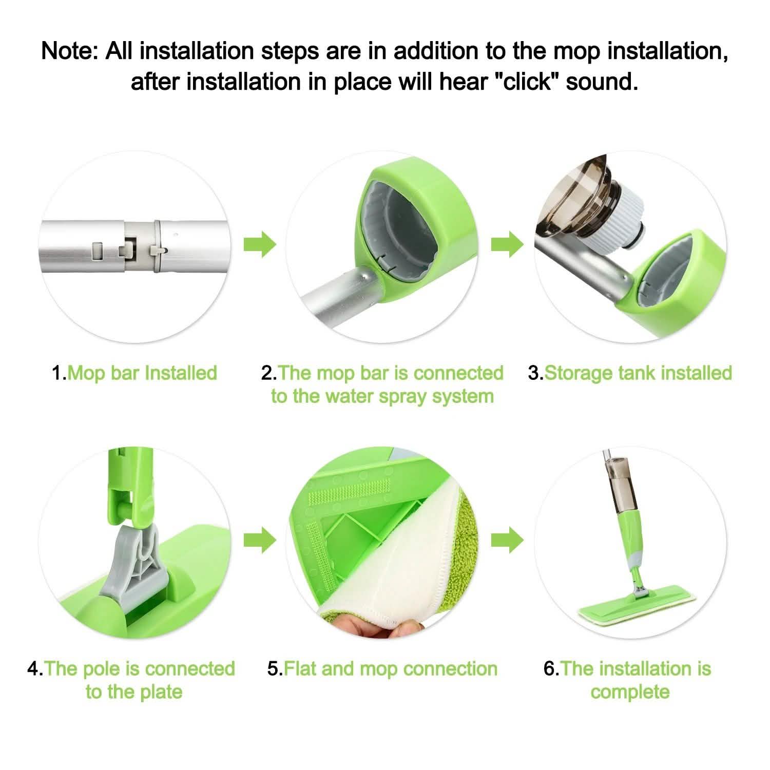 Spray Mop 360° Rotating Head Floor Cleaner 600Ml Bottle Fiber Sweeper Flat Mop DailySale