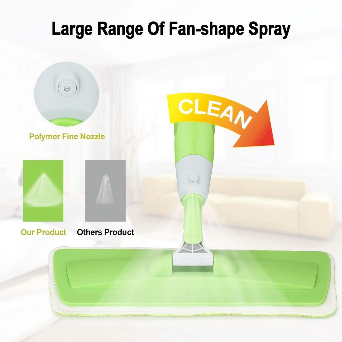 Spray Mop 360° Rotating Head Floor Cleaner 600Ml Bottle Fiber Sweeper Flat Mop DailySale