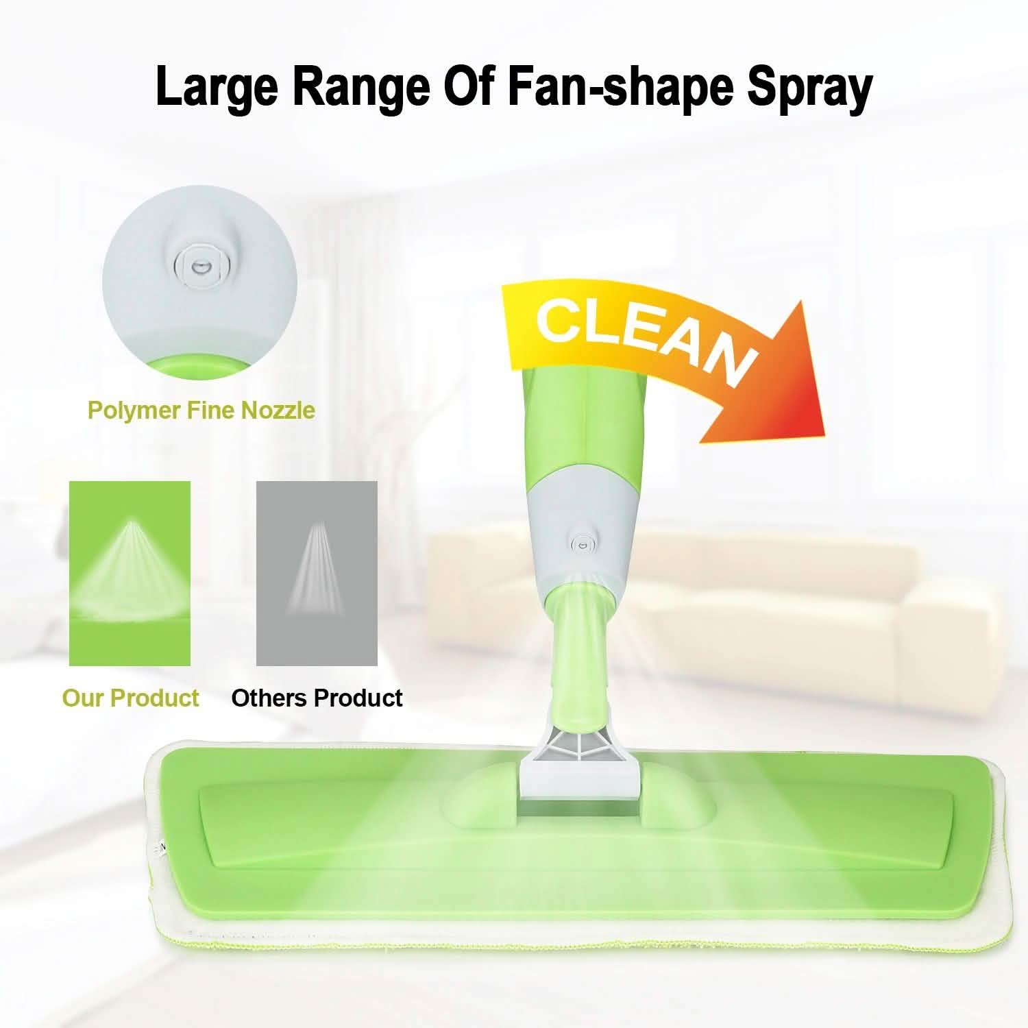 Spray Mop 360° Rotating Head Floor Cleaner 600Ml Bottle Fiber Sweeper Flat Mop DailySale