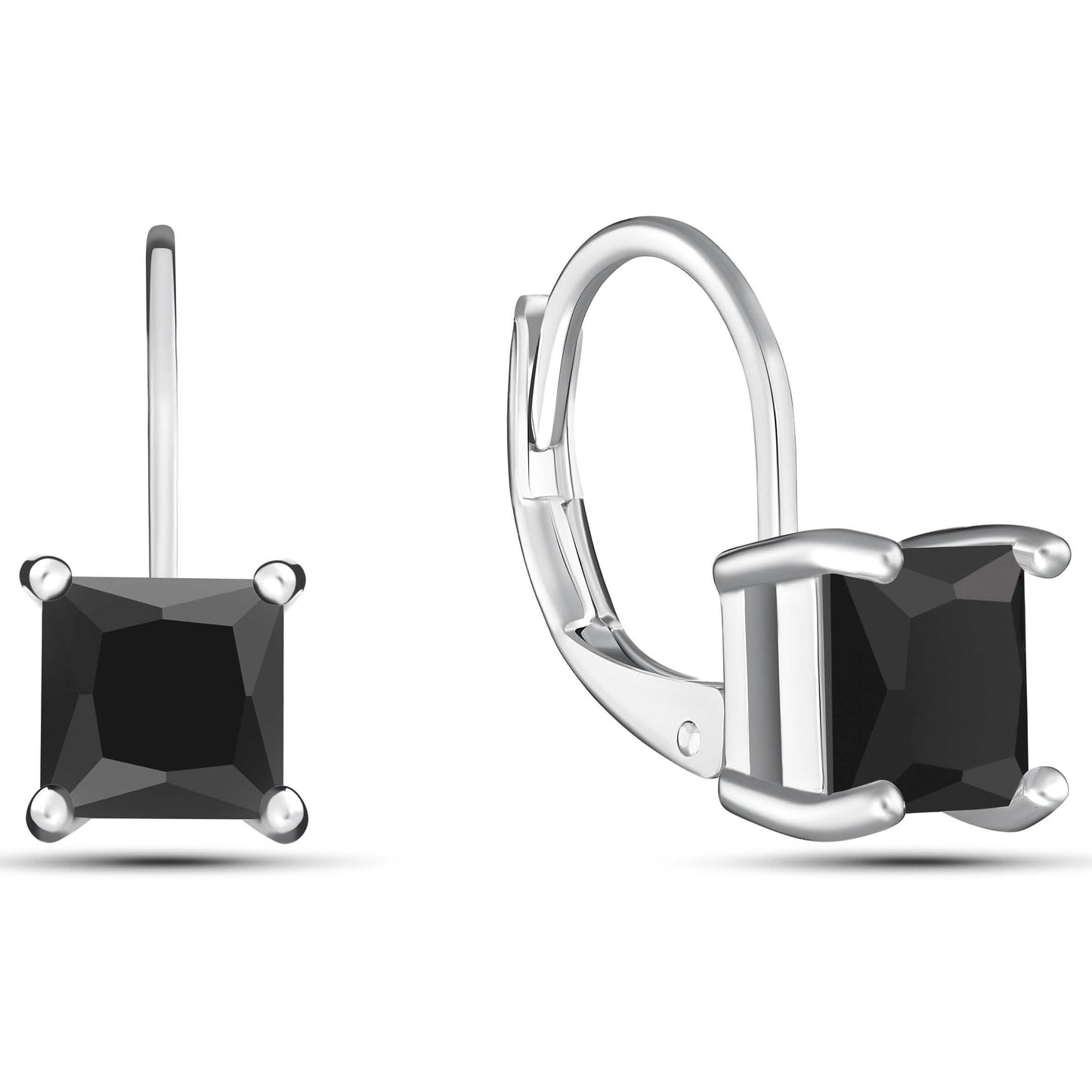 Square Cut Gemstone Leverback Earrings DailySale