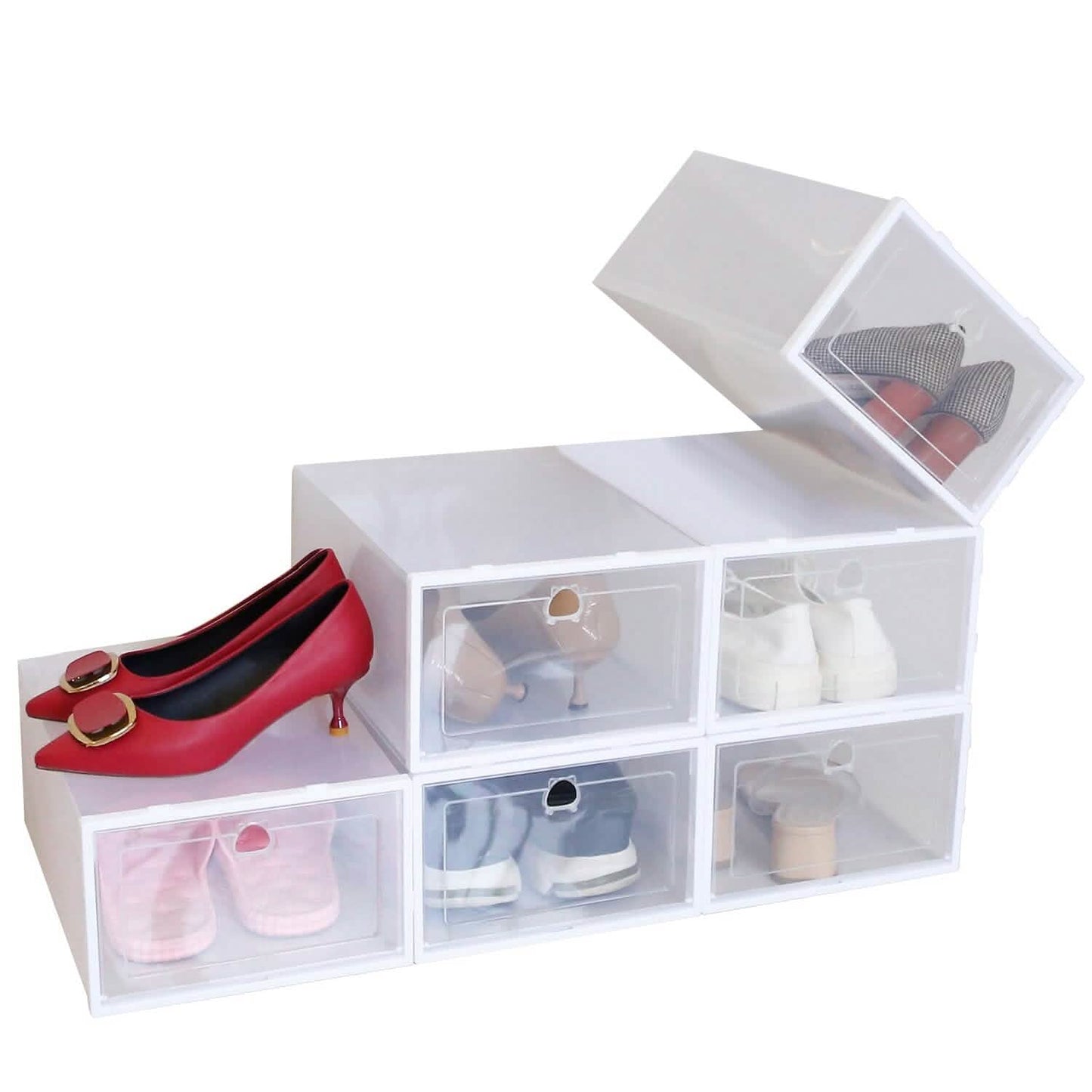Stackable Shoe Storage Bin Transparent Dustproof DailySale