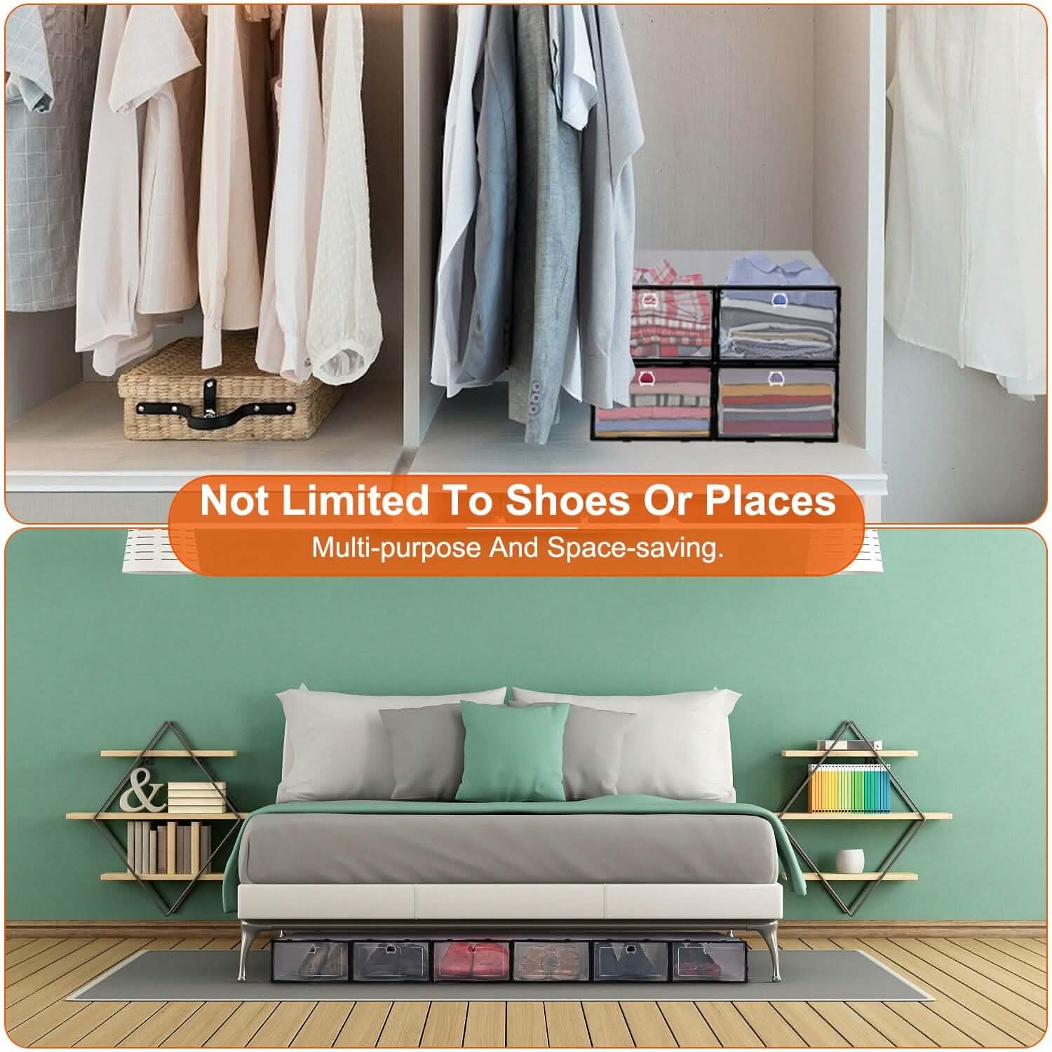 Stackable Shoe Storage Bin Transparent Dustproof DailySale