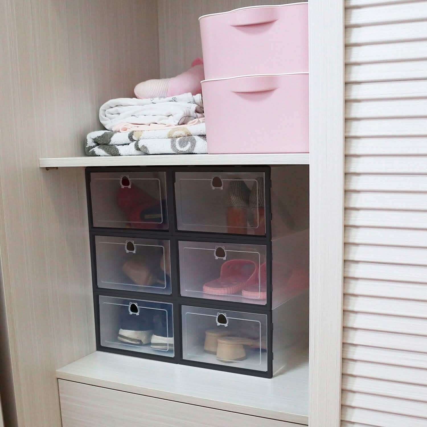 Stackable Shoe Storage Bin Transparent Dustproof DailySale